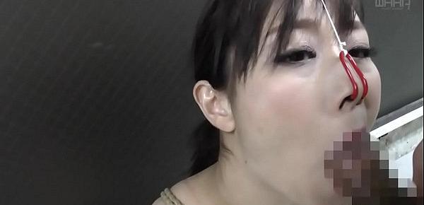  BDSM JAV Yuu Kawakami CMNF Nose Hook Blowjob